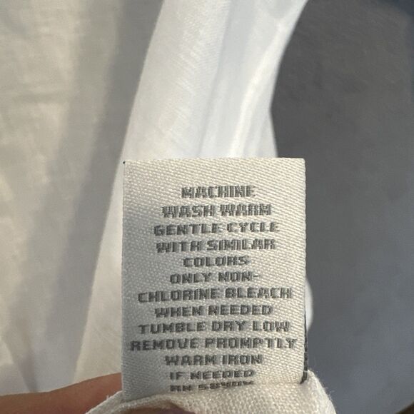 NWT Murano Baird McNutt 100% Linen Button Up Shirt Mens Big & Tall Size 4XT Whit - Picture 8 of 9